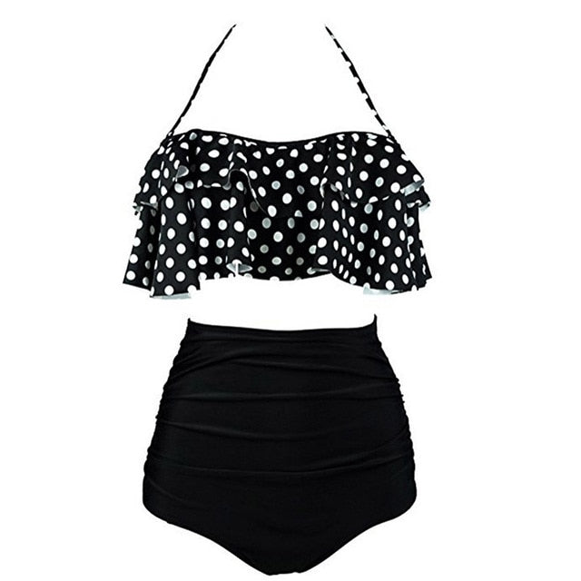 2020 New Bikinis Women Swimsuit High Waist Bathing Suit Plus Size Swimwear Push Up Bikini Set Vintage Beach Wear Biquini