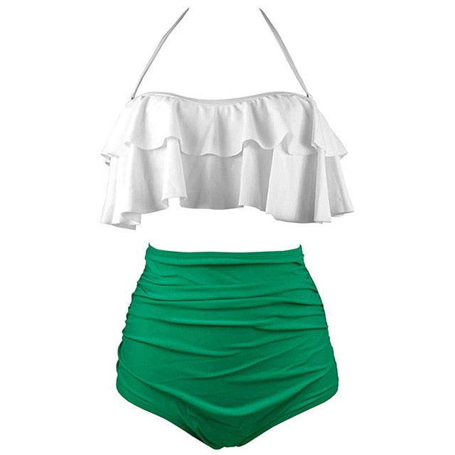 2020 New Bikinis Women Swimsuit High Waist Bathing Suit Plus Size Swimwear Push Up Bikini Set Vintage Beach Wear Biquini