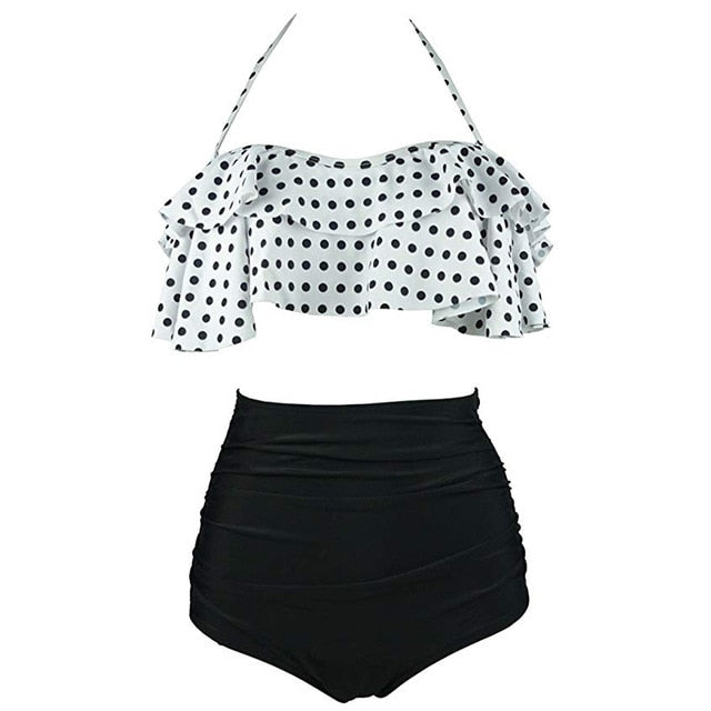 2020 New Bikinis Women Swimsuit High Waist Bathing Suit Plus Size Swimwear Push Up Bikini Set Vintage Beach Wear Biquini