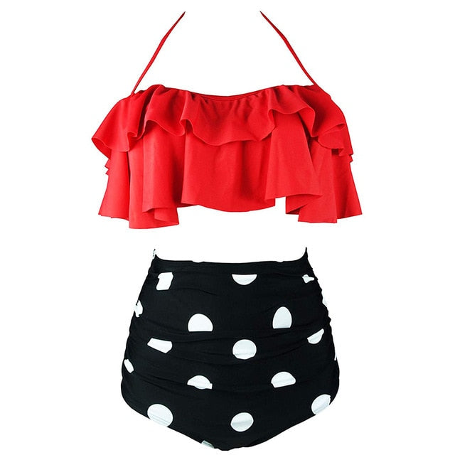 2020 New Bikinis Women Swimsuit High Waist Bathing Suit Plus Size Swimwear Push Up Bikini Set Vintage Beach Wear Biquini