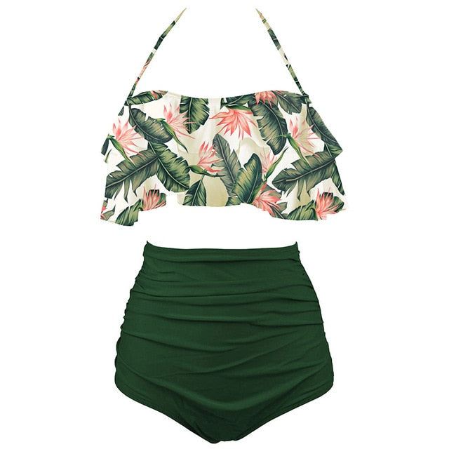2020 New Bikinis Women Swimsuit High Waist Bathing Suit Plus Size Swimwear Push Up Bikini Set Vintage Beach Wear Biquini