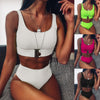 Image of 2020 New Sexy High Waist Bikini Swimsuit Women Swimwear Bandeau Push Up Bikini Set Buckle Bathing Suit Beach Wear Swimming Suit