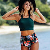 Image of 2020 New Sexy Women Bikini Set Mujer Ruffle Biquinis Brazilian Swimwear Summer Floral Printed Swimsuit Push Up High Waist Bikini