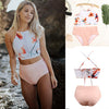 Image of 2020 New Sexy Women Bikini Set Mujer Ruffle Biquinis Brazilian Swimwear Summer Floral Printed Swimsuit Push Up High Waist Bikini