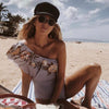 Image of 2020 Print Floral One Piece Swimsuit Women Padded Swimwear Bandage Cut Out Mnokini Bathing Suit Plus Size Swimwear XXXL