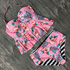 Image of 2020 Push Up Tankini Set Swimsuit Women Swimwear Plus Two Piece Suits Print Bathing Suit Beach Wear Swim Maillot De Bain Female