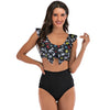 Image of 2020 Sexy High Waist Bikini Swimwear Women Ruffle Swimsuit Vintage Retro Bikini Set Plus Size Bathing Suits Summer Beachwear XXL