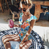 Image of 2020 Sexy One Piece Swimsuit Female Swimwear Women V Neck Bathing suit Striped Beach wear Ruffled Bodysuit High Waist Monokini
