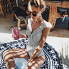 Image of 2020 Sexy One Piece Swimsuit Female Swimwear Women V Neck Bathing suit Striped Beach wear Ruffled Bodysuit High Waist Monokini