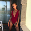 Image of 2020 Sexy Swimsuit Women Swimwear One Piece Bodysuit Push Up Monokini Halter Cross Bathing Suits Swim Suit Wear Female Beachwear