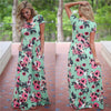 Image of 2020 Summer Long Dress Floral Print Boho Beach Dress Tunic Maxi Dress Women Evening Party Dress Sundress Vestidos de festa XXXL