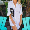 Image of 2020 Summer Women Beach Wear Cover-ups White Cotton Tunic Bikini Wrap Skirt Swimsuit Cover Up Bath Dress Sarong plage pareo Q718