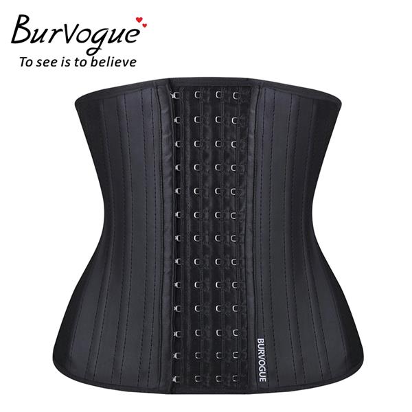 25 Steel Boned Latex Corset Burvogue Women Waist Control Corset and Bustier Underbust Waist Trainer Corset Slimming Shaper