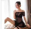 Image of 3pcs Bridal Lace Lingerie Set Wedding Exotic Mini Night Dress Sleep Sexy Bikini Micro Bra Panty Sissy See Through Three Point