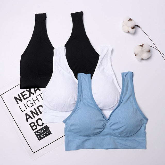 3pcs/set Sexy Bra with Pads Seamless Push Up Plus Size XXXL Underwear Wireless Comfortable Active Bra 2019