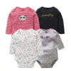 Image of 4 PCS/LOT Newborn Baby Clothing 2018 New Fashion Baby Boys Girls Clothes 100% Cotton Baby Bodysuit Long Sleeve Infant Jumpsuit