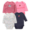 Image of 4 PCS/LOT Newborn Baby Clothing 2018 New Fashion Baby Boys Girls Clothes 100% Cotton Baby Bodysuit Long Sleeve Infant Jumpsuit