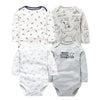 Image of 4 PCS/LOT Newborn Baby Clothing 2018 New Fashion Baby Boys Girls Clothes 100% Cotton Baby Bodysuit Long Sleeve Infant Jumpsuit