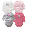 Image of 4 PCS/LOT Newborn Baby Clothing 2018 New Fashion Baby Boys Girls Clothes 100% Cotton Baby Bodysuit Long Sleeve Infant Jumpsuit