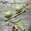 Image of 9 Colors Solid Bikini Set 2019 Sexy Push Up Swimwear Women Brazilian Swimsuit Low Waist Biquini Halter Two Pieces Bathing Suit