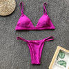 Image of 9 Colors Solid Bikini Set 2019 Sexy Push Up Swimwear Women Brazilian Swimsuit Low Waist Biquini Halter Two Pieces Bathing Suit