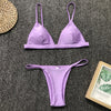 Image of 9 Colors Solid Bikini Set 2019 Sexy Push Up Swimwear Women Brazilian Swimsuit Low Waist Biquini Halter Two Pieces Bathing Suit