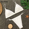 Image of 9 Colors Solid Bikini Set 2019 Sexy Push Up Swimwear Women Brazilian Swimsuit Low Waist Biquini Halter Two Pieces Bathing Suit
