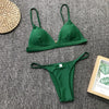 Image of 9 Colors Solid Bikini Set 2019 Sexy Push Up Swimwear Women Brazilian Swimsuit Low Waist Biquini Halter Two Pieces Bathing Suit