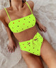 Image of AIUJXK New Fashion Heart Print Bandage Biquini Women Sexy Underwear Bra Set Ladies High Waist Lingerie Pink 2 Piece Swimsuit