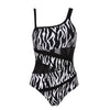 Image of Andzhelika Sexy One Shoulder One Piece Swimsuit 2020 New Off Shoulder Mesh Patchwork Swimwear Bodysuit Bathing Suit Monokini
