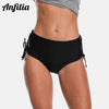 Image of Anfilia Ladies Bikini Bottom Women Swim Trunks Solid Color Swimwear Briefs Swimsuit Side Bandage Swimming Bottom