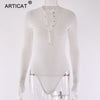 Image of Articat Ribbed Knitted Sexy Bodycon Bodysuit Women Autumn Long Sleeve Slim Rompers Womens Jumpsuit Casual Skinny Party Overalls