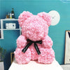 Image of Artificial Flowers Rose Bear Multicolor Plastic Foam Rose Teddy Bear Girlfriend Valentines Day Gift Birthday Party Decoration