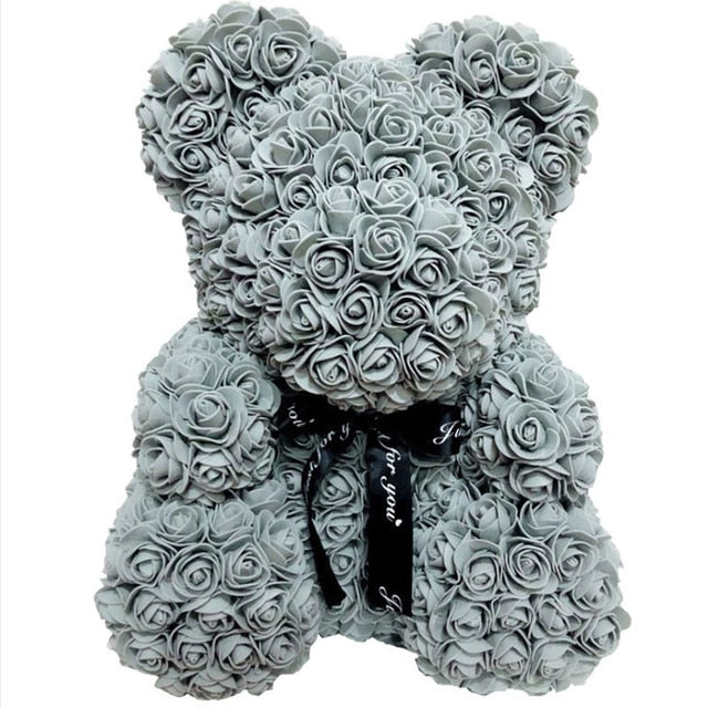 Artificial Flowers Rose Bear Multicolor Plastic Foam Rose Teddy Bear Girlfriend Valentines Day Gift Birthday Party Decoration
