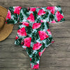 Image of Ashgaily Black Lace Flounce Off Shoulder Swimsuit Women Sexy Bodysuit Monokini Swimwear Ruffle One Piece Swimsuit Bathing Suit