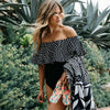 Image of Ashgaily Black Lace Flounce Off Shoulder Swimsuit Women Sexy Bodysuit Monokini Swimwear Ruffle One Piece Swimsuit Bathing Suit