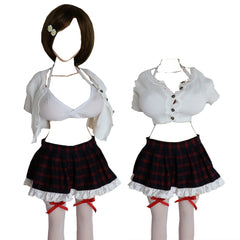 Athemis Babydolls & Chemises costume casual clothes Sweater Plaid skirt bra stockings custom made size