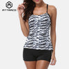 Image of Attraco Tankini Set Women Swimwear Leopard Printed Swimsuits Backless Bathing Suit Beach Wear Bikini