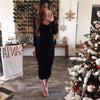 Image of Autumn Knitted Bodycon Maxi Dress Casual Sexy V Neck Long Sleeve Women Elegant Winter Slim Fashion Long Dresses Thin Dress 2019