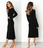 Image of Autumn Knitted Bodycon Maxi Dress Casual Sexy V Neck Long Sleeve Women Elegant Winter Slim Fashion Long Dresses Thin Dress 2019