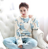 Image of Autumn Winter Women Pajama Set Pyjamas Women Sleepwear Suit Thick Warm Flannel Pijamas Women Cartoon Animal Pyjama Femme Mujer