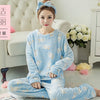 Image of Autumn Winter Women Pajama Set Pyjamas Women Sleepwear Suit Thick Warm Flannel Pijamas Women Cartoon Animal Pyjama Femme Mujer