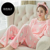 Image of Autumn Winter Women Pajama Set Pyjamas Women Sleepwear Suit Thick Warm Flannel Pijamas Women Cartoon Animal Pyjama Femme Mujer