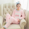 Image of Autumn Winter Women Pajama Set Pyjamas Women Sleepwear Suit Thick Warm Flannel Pijamas Women Cartoon Animal Pyjama Femme Mujer