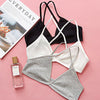 Image of BEFORW Fashion One Piece Solid Color Bra Underwear Comfortable Seamless Bras For Women Backless Wireless Bralette Sexy Lingerie