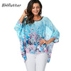 Image of BHflutter Women Blouses Plus Size 2019 New Style Batwing Casual Summer Blouse Shirt Woman Boho Chiffon Shirts Tops Chemise Femme