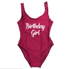 Image of Bachelorette Hen Party Birthday Girl Crew One Piece Swimsuit Sexy Beach Team Bathing Suit Monikini Halter Swimsuits Drop Ship