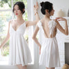 Image of Backless Wings Sexy Lingerie Faux Silk Nightgowns Satin Sleepwear Night Dress Women Nighties Nightdress Nightwear Nightshirt