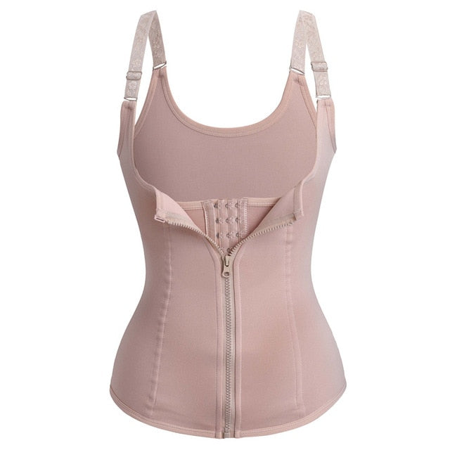 Bafully Bodysuit Women Slimming Zipper Waist Trainer Cinta Modeladora Body Shaper Tummy Cincher Tank Corrective Shapewear Tops