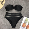 Image of Bandeau Bikini Set Women High Waist Push-up Padded Bra Strapless Swimsuit Bandage Bikini Sets Swimwear bikinis 2019 mujer